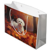 Grand Sac Cadeau Maltais en automne Feuilles automne Inspiration (Dos Angle)