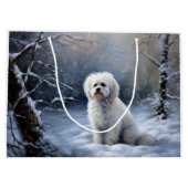 Grand Sac Cadeau Maltais Laisser Neige Noël (Dos)