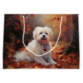 Grand Sac Cadeau Malti Tzu à l'automne Feuilles automne Inspire (Devant)
