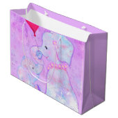 Grand Sac Cadeau Maman et bébé éléphant - Fête des mères (Devant Angle)