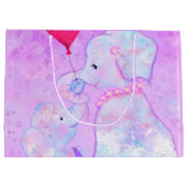 Grand Sac Cadeau Maman et bébé éléphant - Fête des mères (Dos)