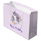 Grand Sac Cadeau Maman Licorne Magique et bébé Licorne Anniversaire (Dos Angle)