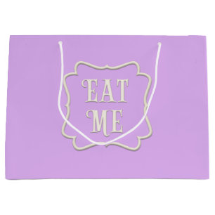 Grand Sac Cadeau "Mange-moi" Wonderland Tea Party Pastel Purple