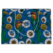 Grand Sac Cadeau Mangeurs d'abeilles sur bleu (Devant)