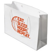 Grand Sac Cadeau Mangez des cerceaux de sommeil Répéter les citatio (Dos Angle)