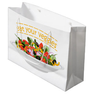 Grand Sac Cadeau Mangez vos Légumes Citer salade fraîche mélange bo