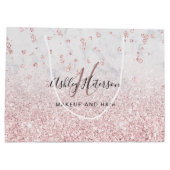 Grand Sac Cadeau Maquillage rose or parties scintillant marbre bril (Dos)