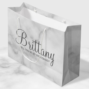 Grand Sac Cadeau Marbre blanc Proposition personnalisée de la domes