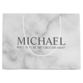 Grand Sac Cadeau Marbre blanc Proposition personnalisée pour les ad (Devant)