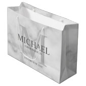 Grand Sac Cadeau Marbre blanc Salons personnalisés (Devant Angle)