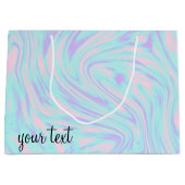 Grand Sac Cadeau marbre blanc violet rose élégant (Devant)