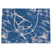 Grand Sac Cadeau Marbre bleu argent (Devant)