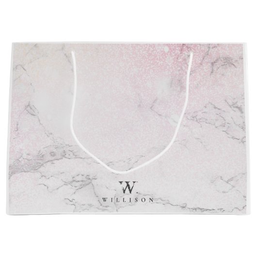 Grand Sac Cadeau Marbre de luxe personnalisé (Devant)