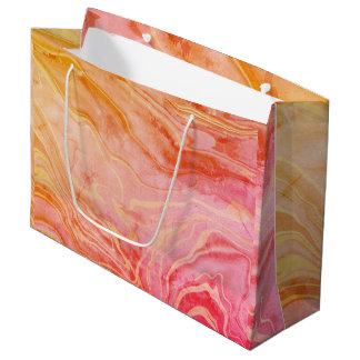 Grand Sac Cadeau Marbre Élégant Chic Moderne Tendance
