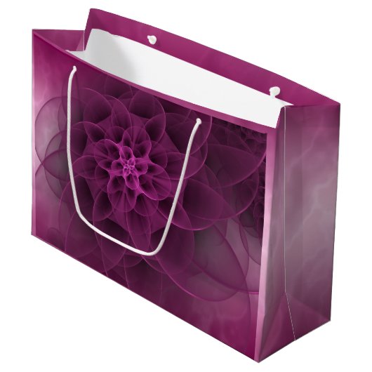 Grand Sac Cadeau Marbre fuchsia Romance doux (Devant Angle)