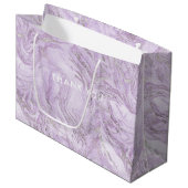 Grand Sac Cadeau Marbre moderne Parties scintillant violet fille pe (Devant Angle)
