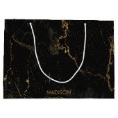 Grand Sac Cadeau Marbre noir d'or (Dos)