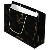 Grand Sac Cadeau Marbre noir d'or (Devant Angle)