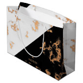 Grand Sac Cadeau Marbre noir et blanc (Dos Angle)