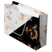 Grand Sac Cadeau Marbre noir et blanc (Devant Angle)