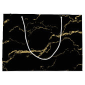 Grand Sac Cadeau Marbre noir et or (Dos)