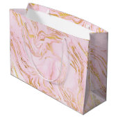 Grand Sac Cadeau Marbre rose rose blanc brillant Abstrait (Dos Angle)
