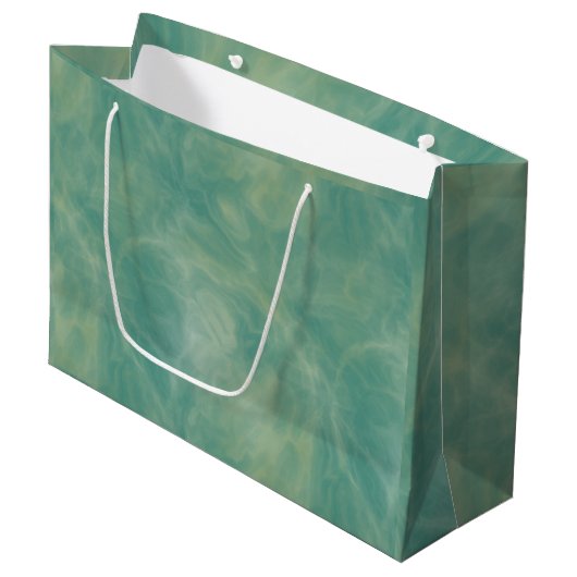 Grand Sac Cadeau marbre vert abstrait (Devant Angle)