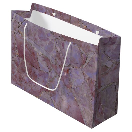 Grand Sac Cadeau Marbre violet Jade (Devant Angle)