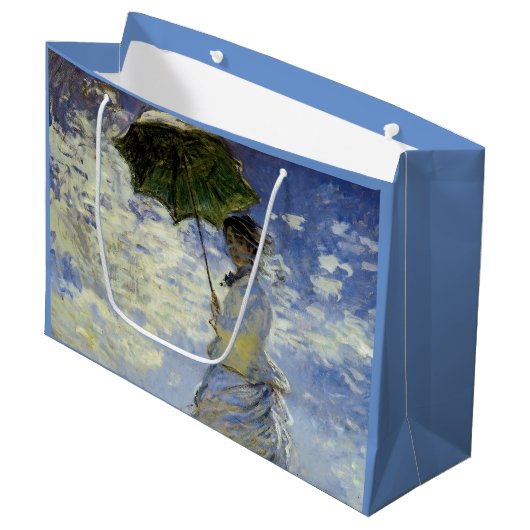 Grand Sac Cadeau Marche, dame avec un Parasol (Devant Angle)