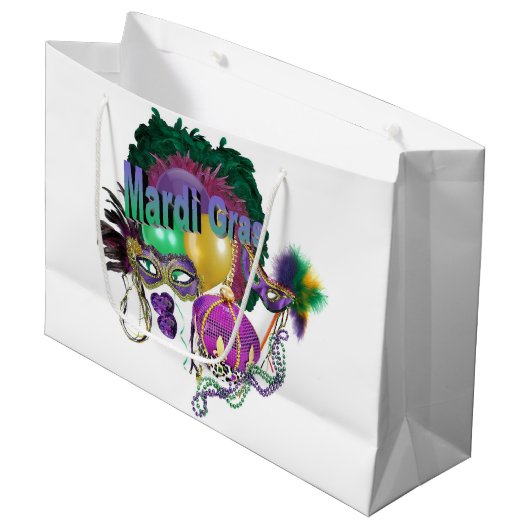 Grand Sac Cadeau Mardi Gras (Devant Angle)