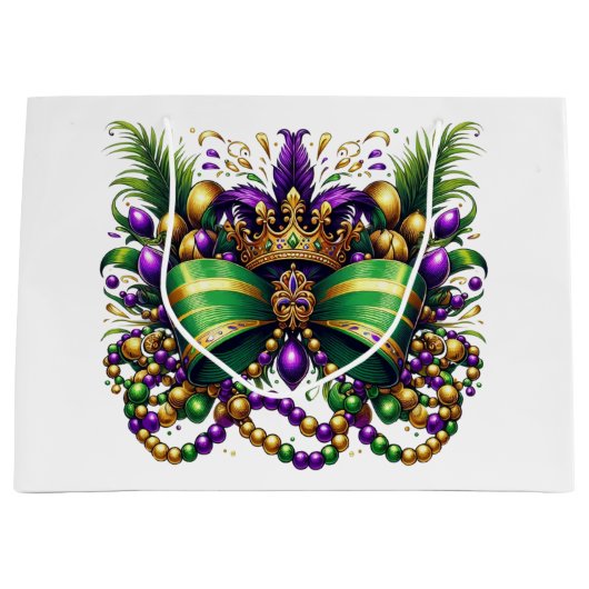 Grand Sac Cadeau Mardi Gras Bow (Devant)