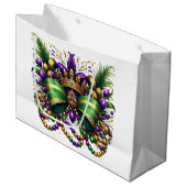 Grand Sac Cadeau Mardi Gras Bow (Devant Angle)