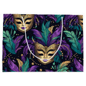 Grand Sac Cadeau Mardi Gras Feathers And Mask (Dos)