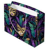 Grand Sac Cadeau Mardi Gras Feathers And Mask (Dos Angle)