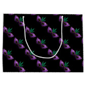 Grand Sac Cadeau Mardi Gras Masque Purple Vert Étincelles Monogramm (Dos)