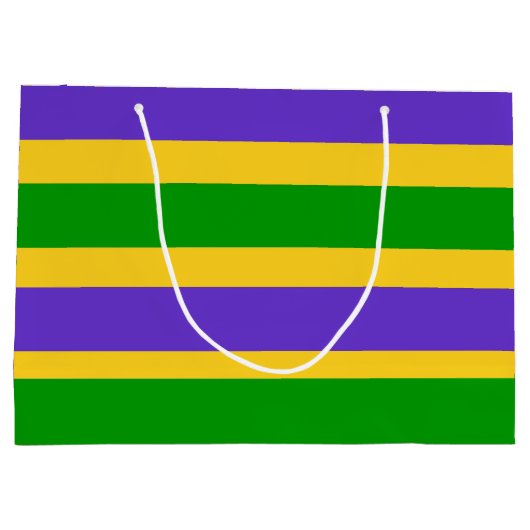 Grand Sac Cadeau Mardi Gras Stripes (Dos)