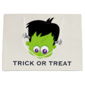 Grand Sac Cadeau Mare Green Frankenstein Monster face Halloween (Devant)