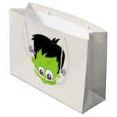 Grand Sac Cadeau Mare Green Frankenstein Monster face Halloween (Dos Angle)