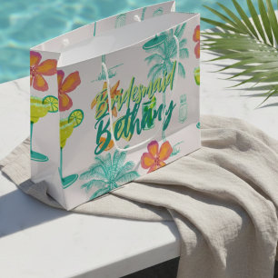 Grand Sac Cadeau Margarita Veil Tropicale Enterrement de Vie de Jeu