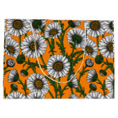 Grand Sac Cadeau Marguerites sur orange (Dos)