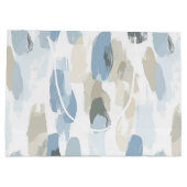 Grand Sac Cadeau Mariage Abstrait Crème Blanc Bleu (Dos)