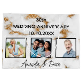 Grand Sac Cadeau Mariage anniversaire de la photo en or marbre (Dos)
