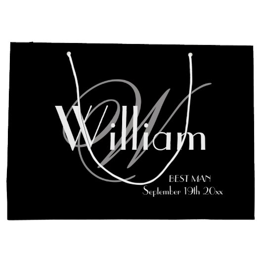 Grand Sac Cadeau Mariage Best Man Cadeau Élégant Custom Classic Coo (Dos)