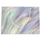 Grand Sac Cadeau Mariage blanc Aqua Blue Purple Pearl (Devant)