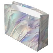Grand Sac Cadeau Mariage blanc Aqua Blue Purple Pearl (Dos Angle)