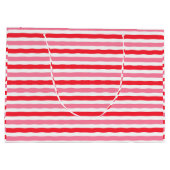 Grand Sac Cadeau Mariage Blanc Rouge Rose Rayures (Dos)