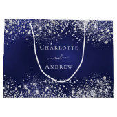 Grand Sac Cadeau Mariage bleu marine (Dos)