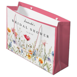 Grand Sac Cadeau Mariage Champêtre à l'Aquarelle