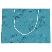 Grand Sac Cadeau Mariage Chic Aqua Bleu Marbre (Devant)