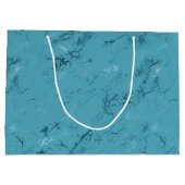 Grand Sac Cadeau Mariage Chic Aqua Bleu Marbre (Dos)